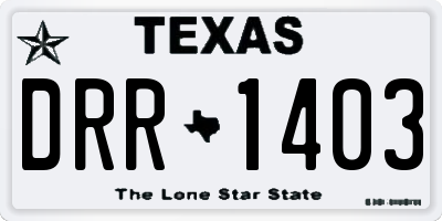 TX license plate DRR1403