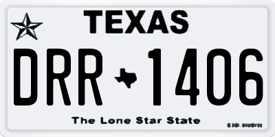 TX license plate DRR1406