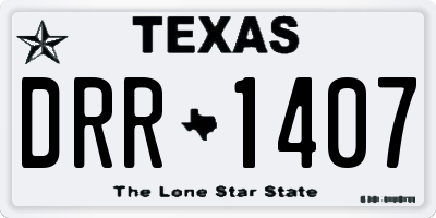 TX license plate DRR1407