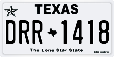 TX license plate DRR1418