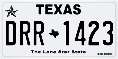 TX license plate DRR1423