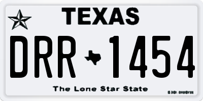 TX license plate DRR1454