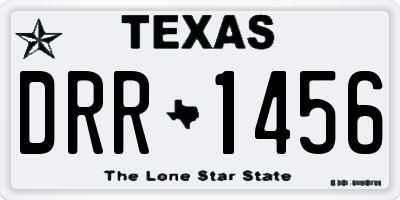 TX license plate DRR1456
