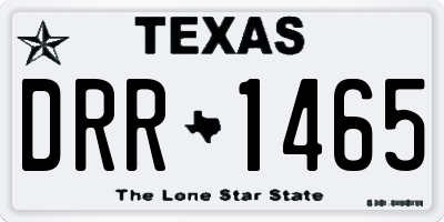 TX license plate DRR1465