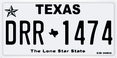 TX license plate DRR1474