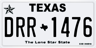 TX license plate DRR1476