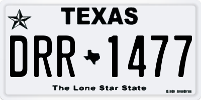 TX license plate DRR1477