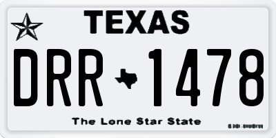 TX license plate DRR1478