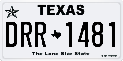 TX license plate DRR1481
