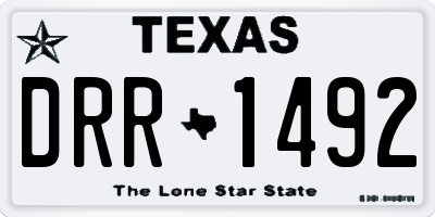 TX license plate DRR1492