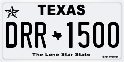TX license plate DRR1500