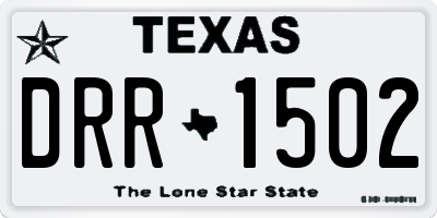 TX license plate DRR1502
