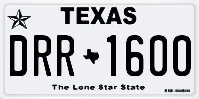 TX license plate DRR1600
