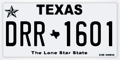 TX license plate DRR1601