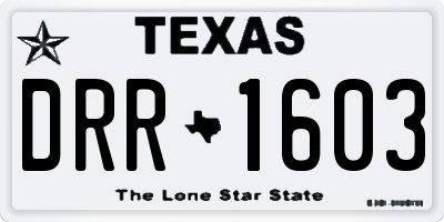 TX license plate DRR1603
