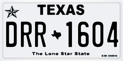 TX license plate DRR1604
