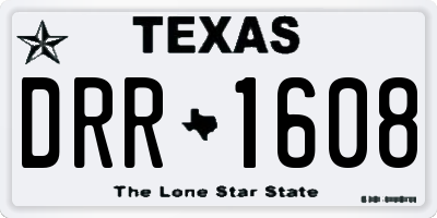 TX license plate DRR1608