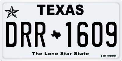 TX license plate DRR1609