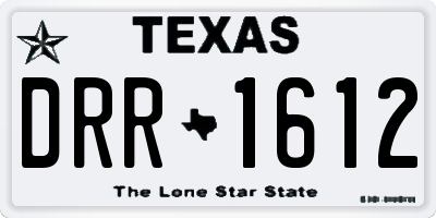 TX license plate DRR1612