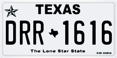 TX license plate DRR1616