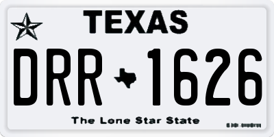 TX license plate DRR1626