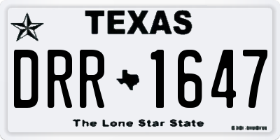 TX license plate DRR1647