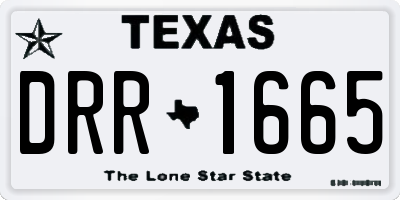 TX license plate DRR1665