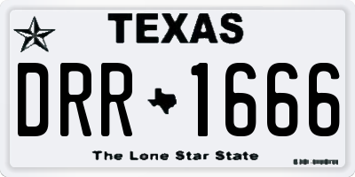 TX license plate DRR1666