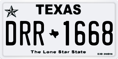 TX license plate DRR1668