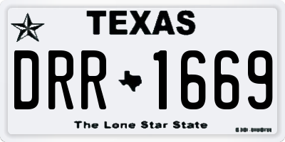 TX license plate DRR1669