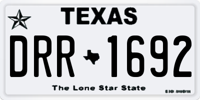 TX license plate DRR1692