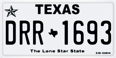 TX license plate DRR1693