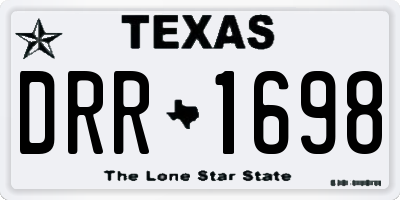 TX license plate DRR1698