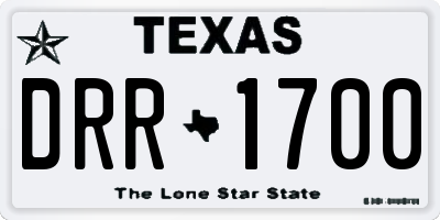 TX license plate DRR1700