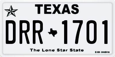 TX license plate DRR1701