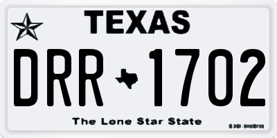 TX license plate DRR1702