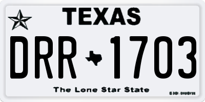 TX license plate DRR1703