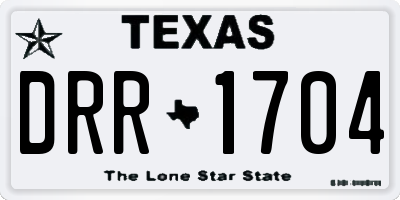 TX license plate DRR1704