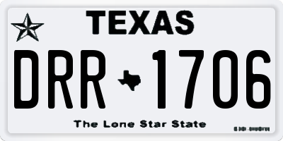 TX license plate DRR1706