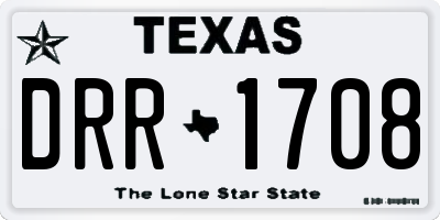 TX license plate DRR1708