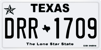 TX license plate DRR1709