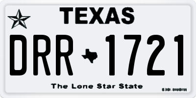 TX license plate DRR1721