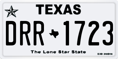 TX license plate DRR1723