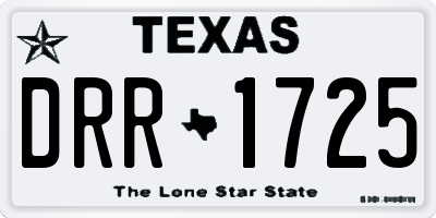 TX license plate DRR1725