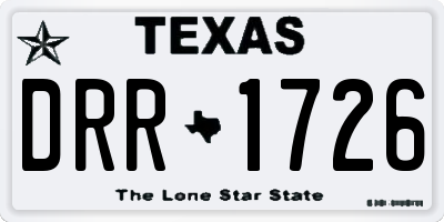 TX license plate DRR1726