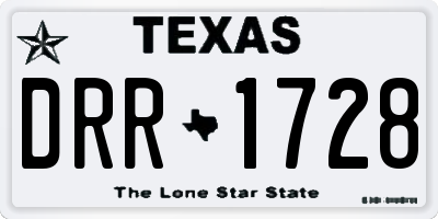 TX license plate DRR1728