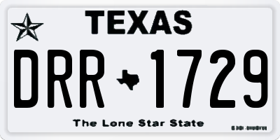 TX license plate DRR1729