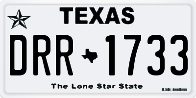 TX license plate DRR1733