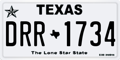 TX license plate DRR1734
