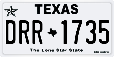 TX license plate DRR1735
